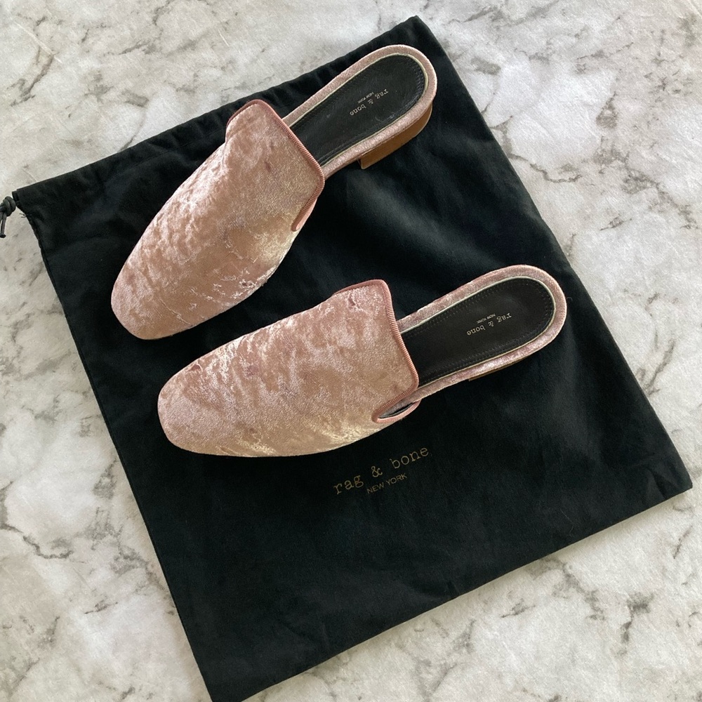 Rag & Bone NY pink velvet size 41 mules - Picture 7 of 15